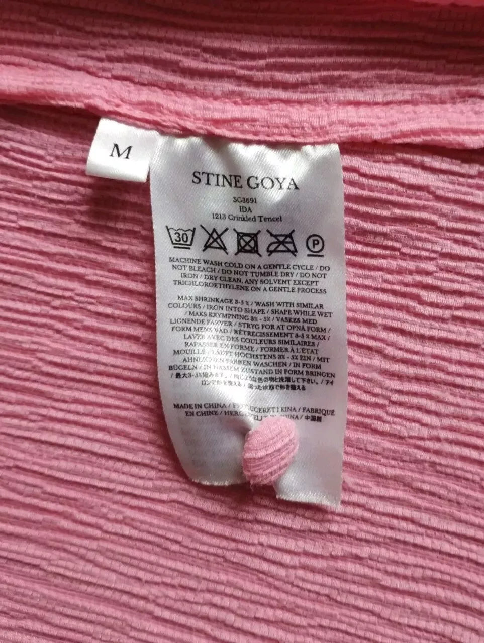 Stine Goya Ida Crinkle Top Relaxed Fit Size M