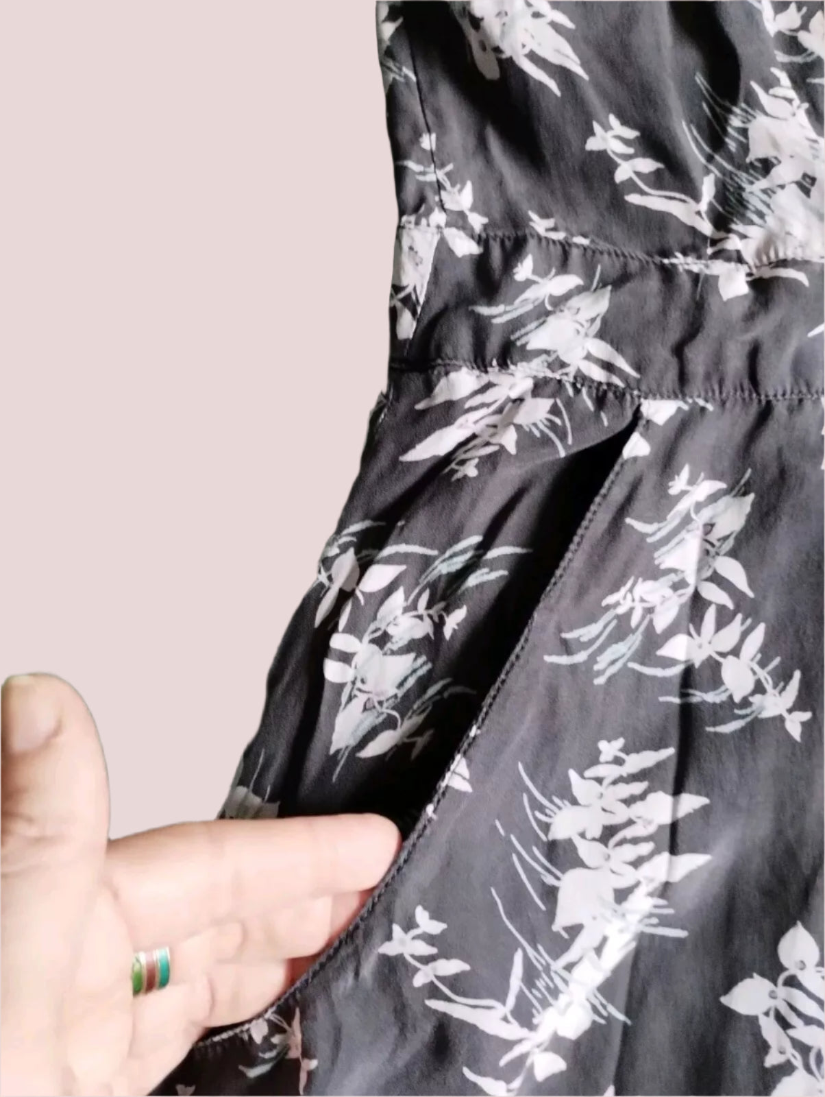 Brora Silk Dress Faux Wrap Fully Lined With Pockets Size 10