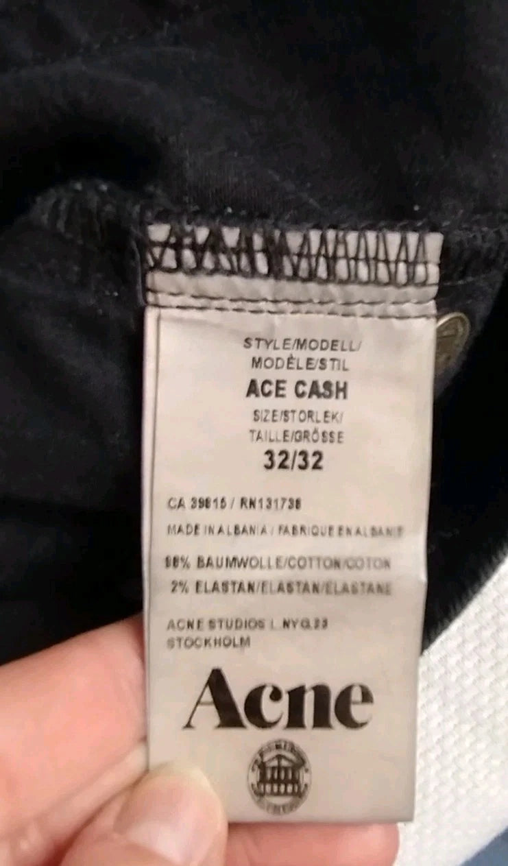 ACNE STUDIOS Ace Cash Black Slim Fit Jeans W32 L32