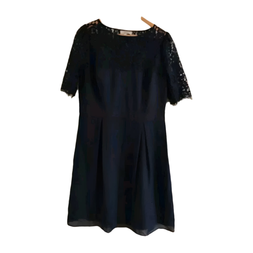 Somerset By Alice Temperley Silk Navy Lace Dress Size 14